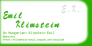 emil klimstein business card